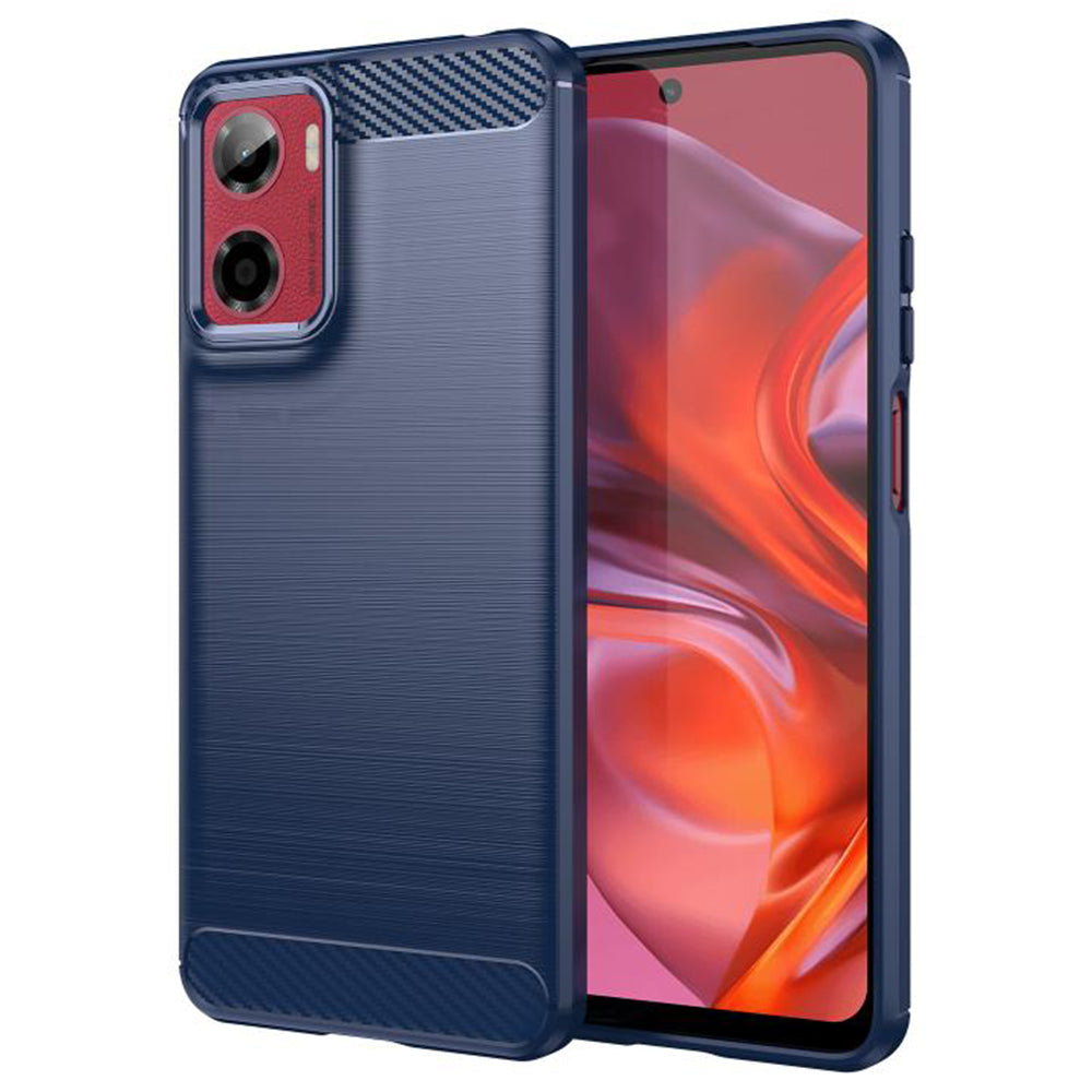 Husa de protectie Techsuit Carbon Silicone compatibil cu Motorola Moto G05 / E15, Albastru