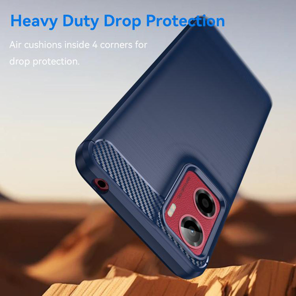 Husa de protectie Techsuit Carbon Silicone compatibil cu Motorola Moto G05 / E15, Albastru