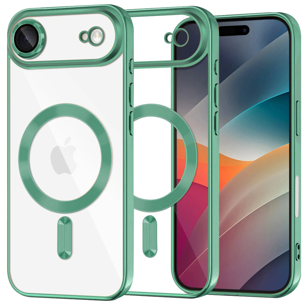 Husa de protectie Techsuit Luxury Crystal MagSafe compatibil cu iPhone 17 Air, Verde Deschis