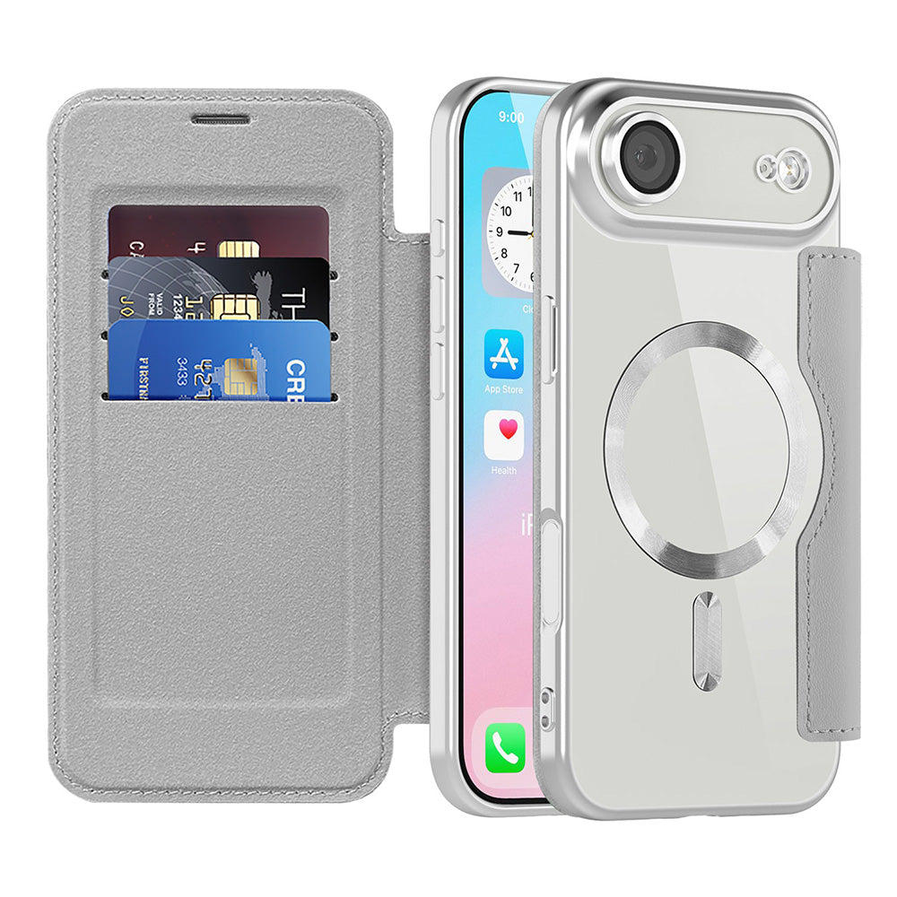 Husa de protectie Techsuit SmartMag Book compatibil cu iPhone 17 Air, Gri
