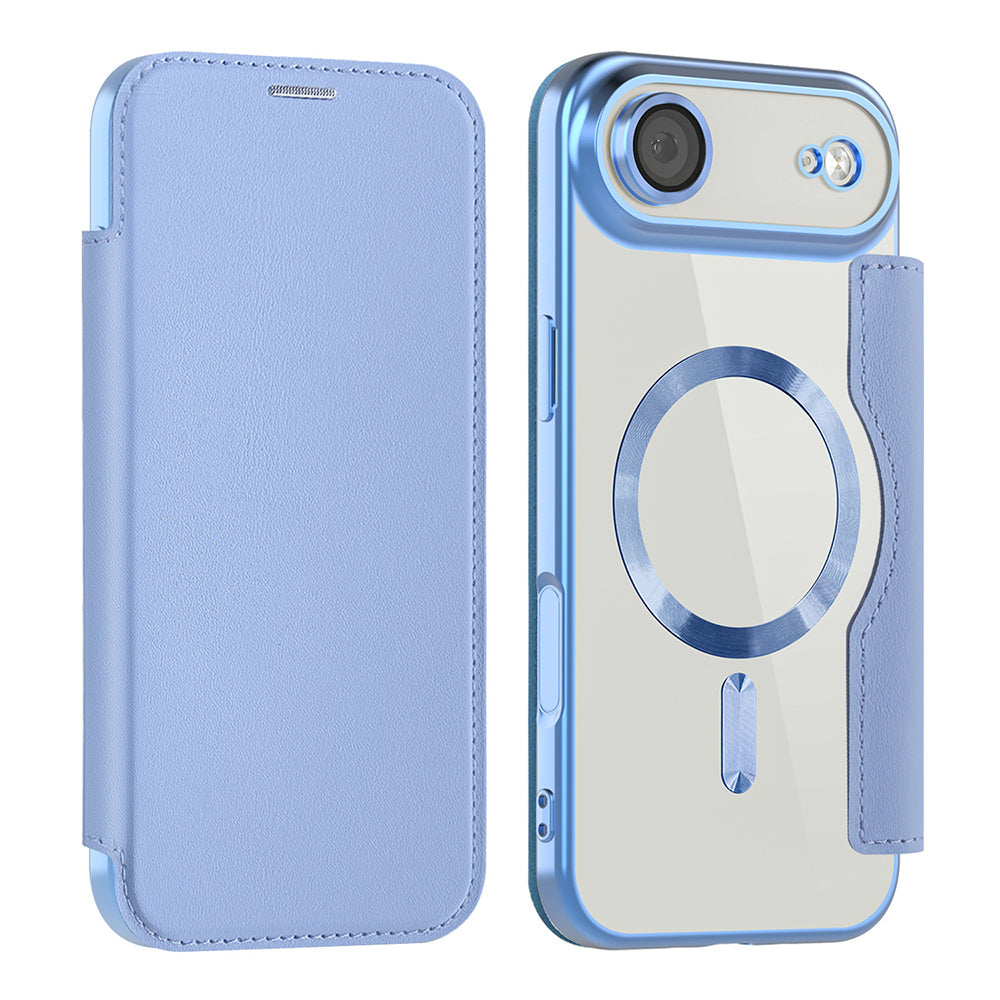 Husa de protectie Techsuit SmartMag Book compatibil cu iPhone 17 Air, Albastru Deschis