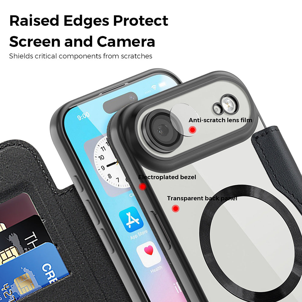 Husa de protectie Techsuit SmartMag Book compatibil cu iPhone 17 Air, Albastru