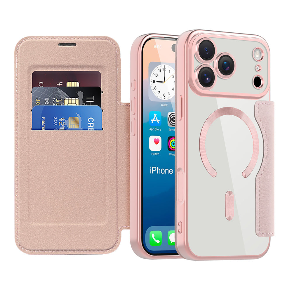 Husa de protectie Techsuit SmartMag Book compatibil cu iPhone 17 Pro Max, Roz