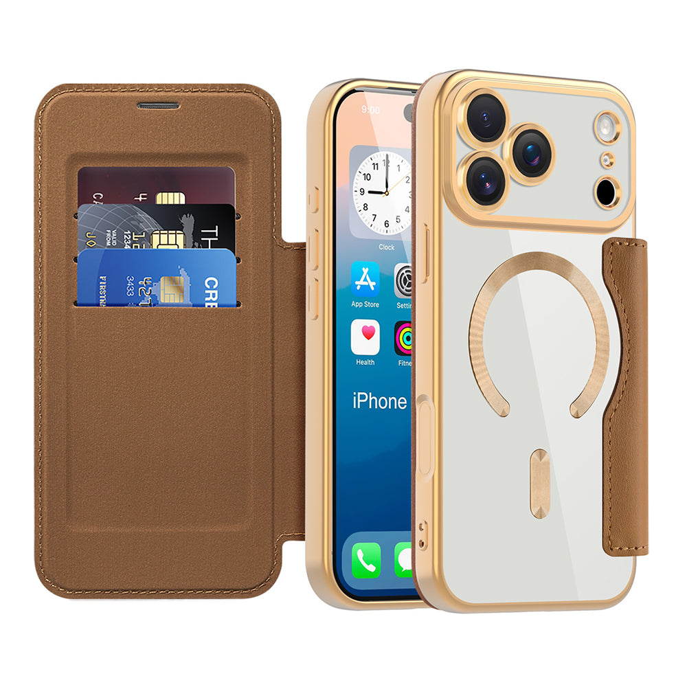 Husa de protectie Techsuit SmartMag Book compatibil cu iPhone 17 Pro, Maro