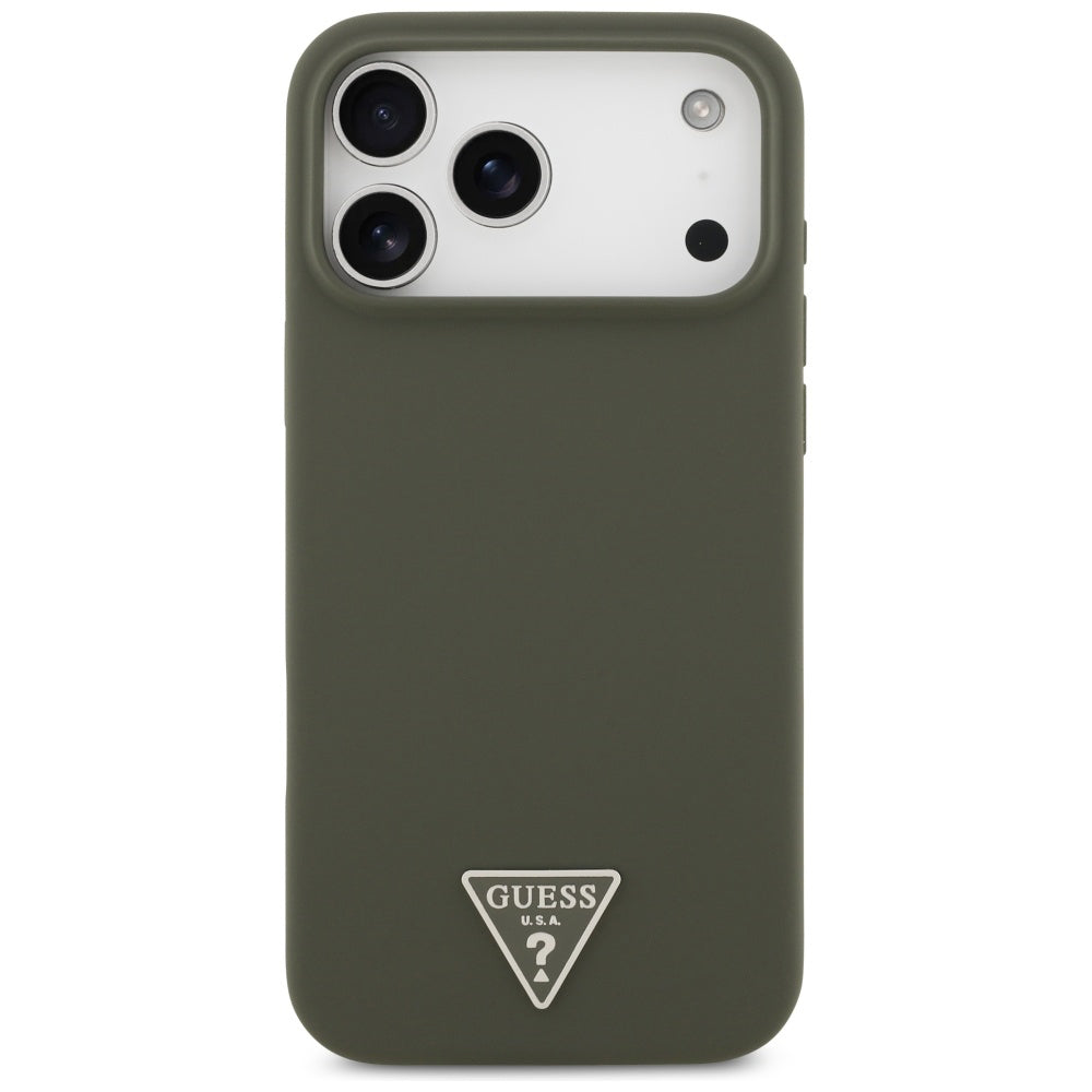 Husa de protectie Guess Silicone Triangle Logo MagSafe (GUHMP17XSCTRLMA) compatibil cu iPhone 17 Pro Max, Kaki