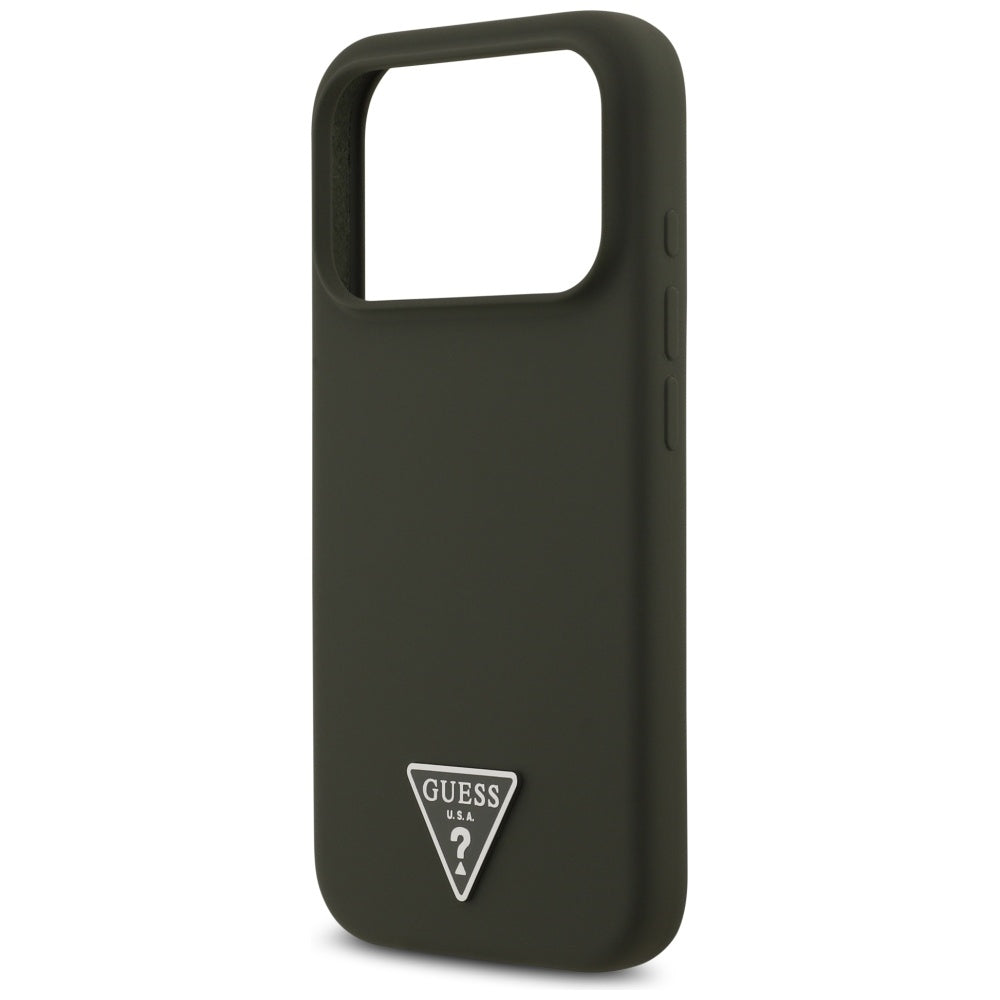 Husa de protectie Guess Silicone Triangle Logo MagSafe (GUHMP17LSCTRLMA) compatibil cu iPhone 17 Pro, Kaki