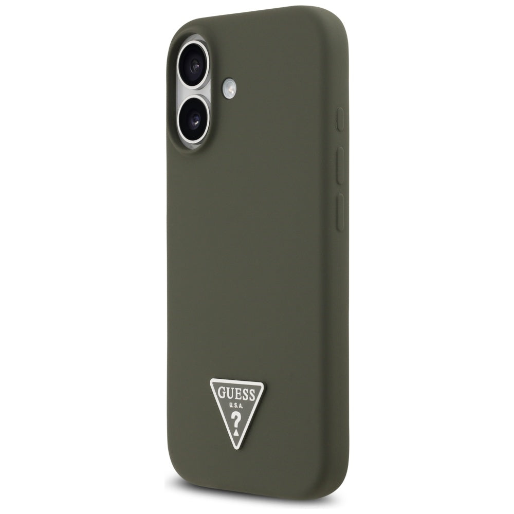 Husa de protectie Guess Silicone Triangle Logo MagSafe (GUHMP17SSCTRLMA) compatibil cu iPhone 17, Kaki