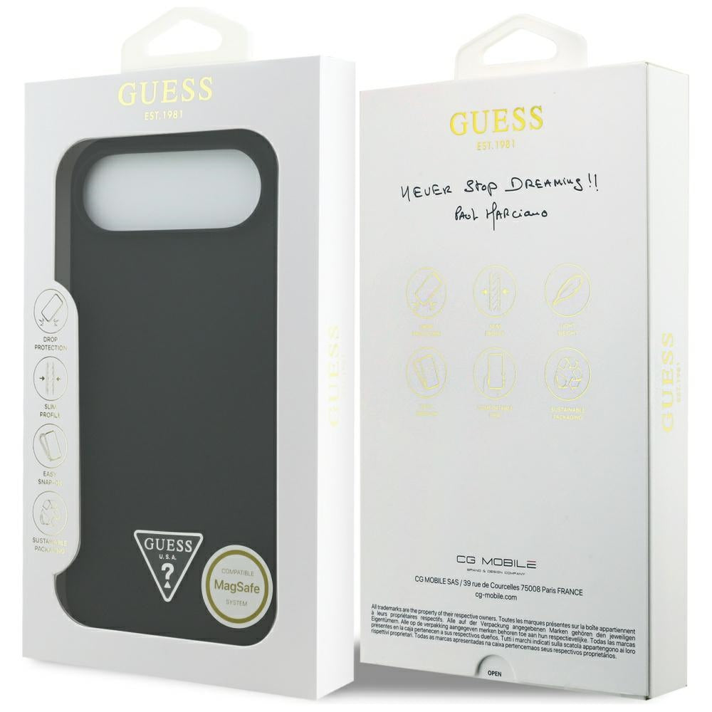 Husa de protectie Guess Silicone Triangle Logo MagSafe (GUHMP17MSCTRLMK) compatibil cu iPhone 17 Air, Negru