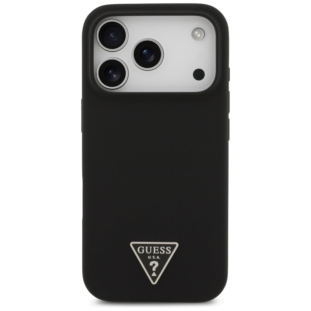 Husa de protectie Guess Silicone Triangle Logo MagSafe (GUHMP17XSCTRLMK) compatibil cu iPhone 17 Pro Max, Negru