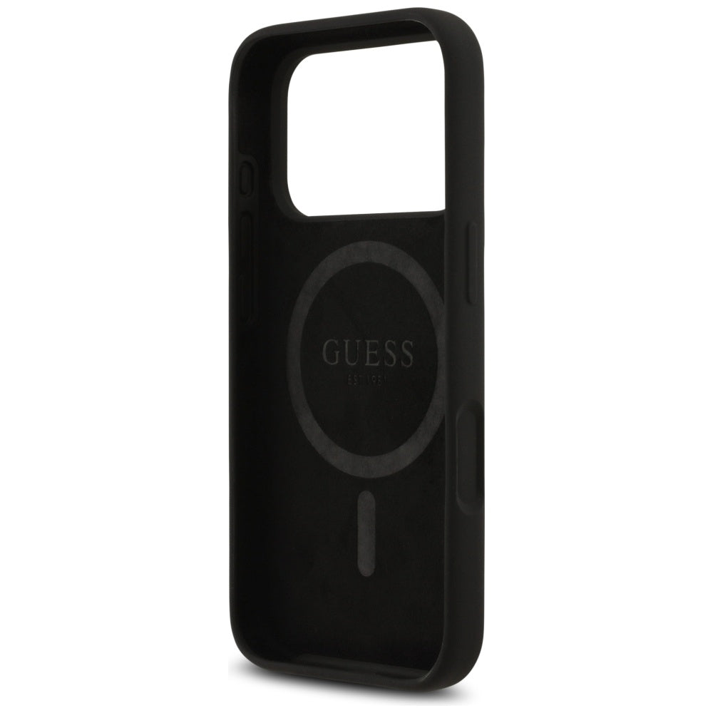 Husa de protectie Guess Silicone Triangle Logo MagSafe (GUHMP17LSCTRLMK) compatibil cu iPhone 17 Pro, Negru