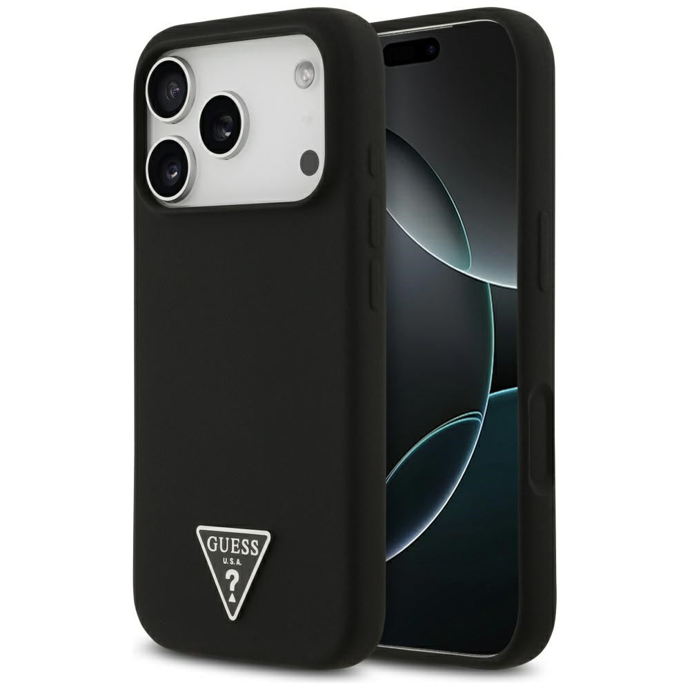 Husa de protectie Guess Silicone Triangle Logo MagSafe (GUHMP17LSCTRLMK) compatibil cu iPhone 17 Pro, Negru