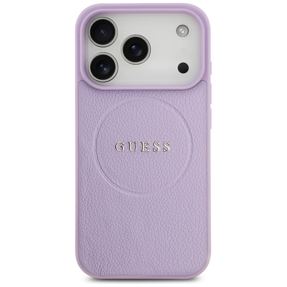 Husa de protectie Guess Grained Gold Ring MagSafe (GUHMP17LPGHSMMU) compatibil cu iPhone 17 Pro, Mov