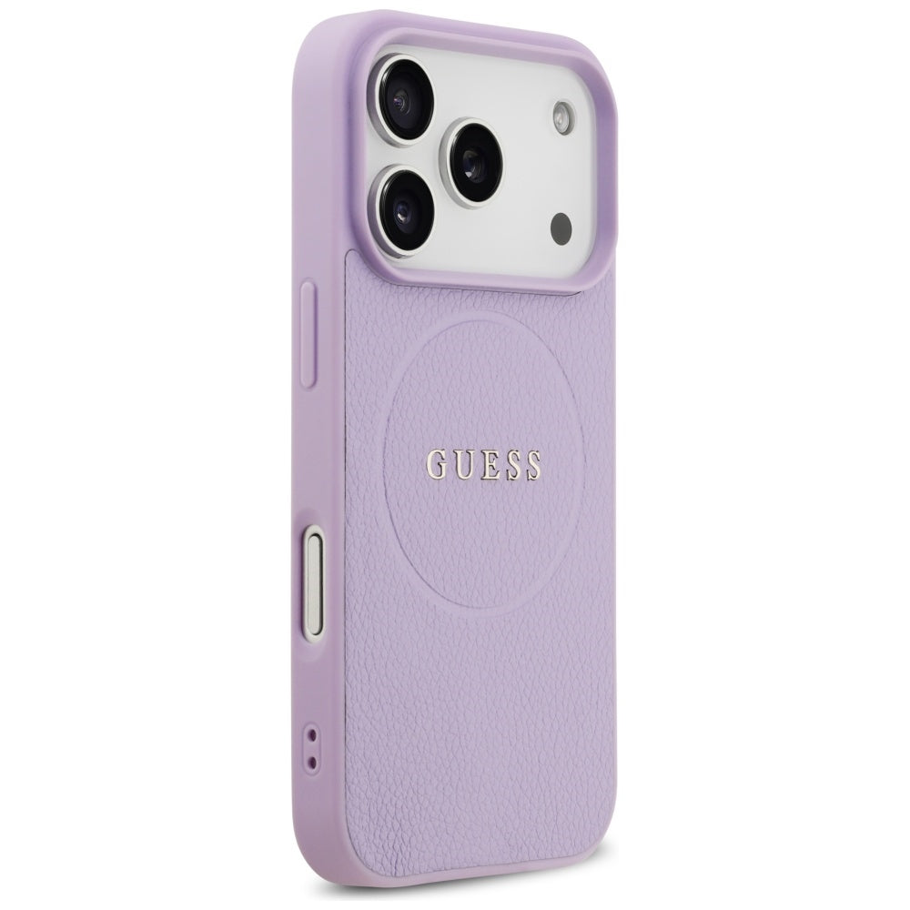 Husa de protectie Guess Grained Gold Ring MagSafe (GUHMP17XPGHSMMU) compatibil cu iPhone 17 Pro Max, Mov