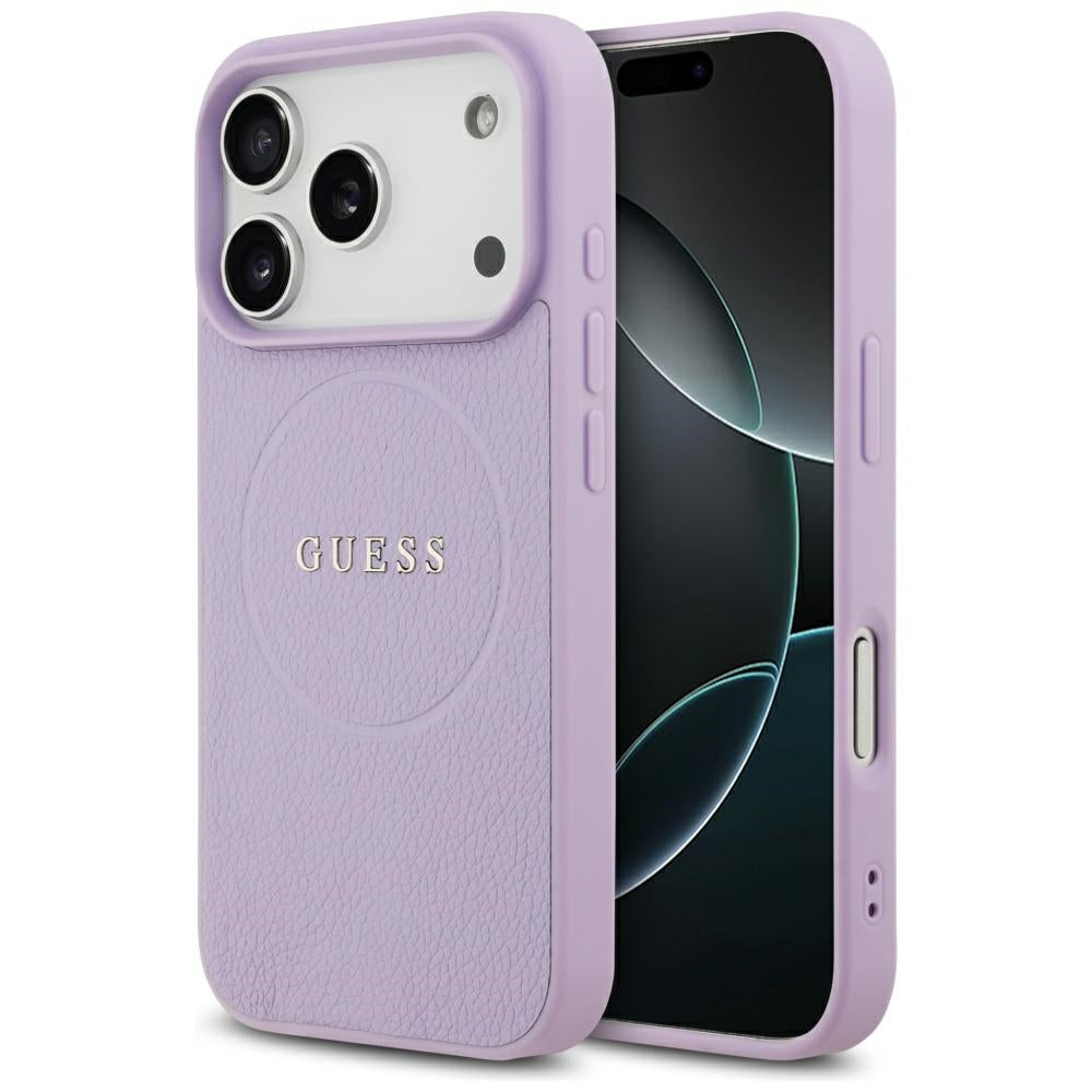 Husa de protectie Guess Grained Gold Ring MagSafe (GUHMP17XPGHSMMU) compatibil cu iPhone 17 Pro Max, Mov
