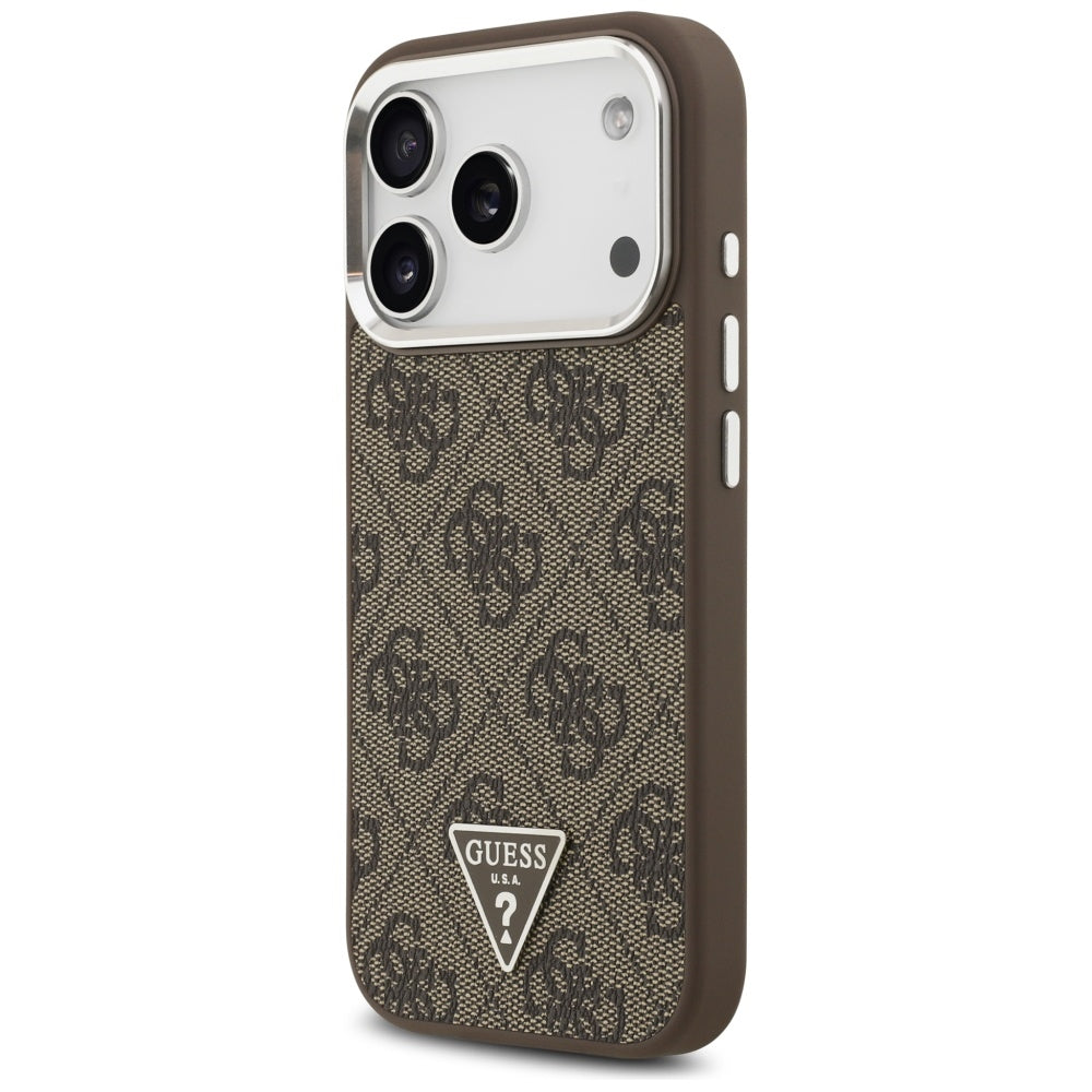 Husa de protectie Guess Hardcase 4G Triangle Logo MagSafe (GUHMP17LP4TSRCMW) compatibil cu iPhone 17 Pro, Maro