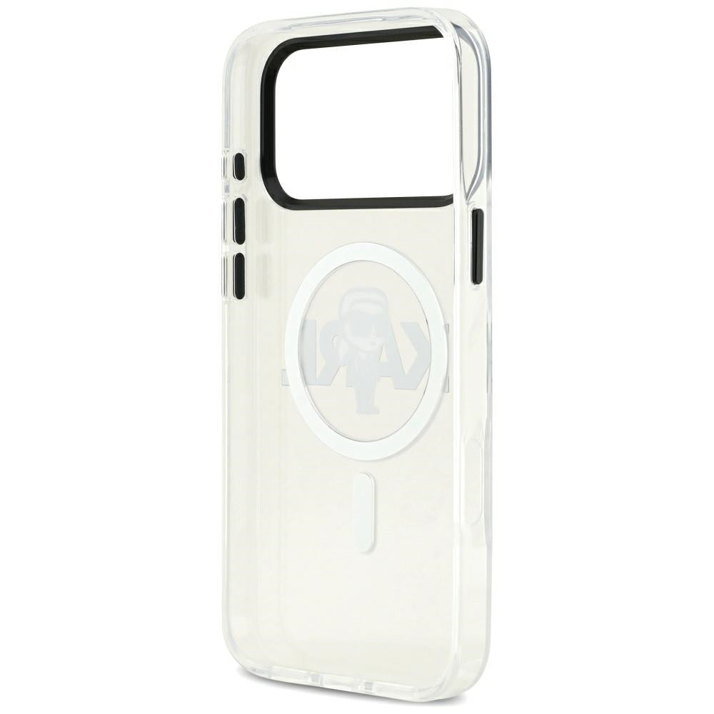 Husa de protectie Karl Lagerfeld IML MagSafe Sketch Logo (KLHMP17XHGKIGKBT) compatibil cu iPhone 17 Pro Max, Transparent Karl