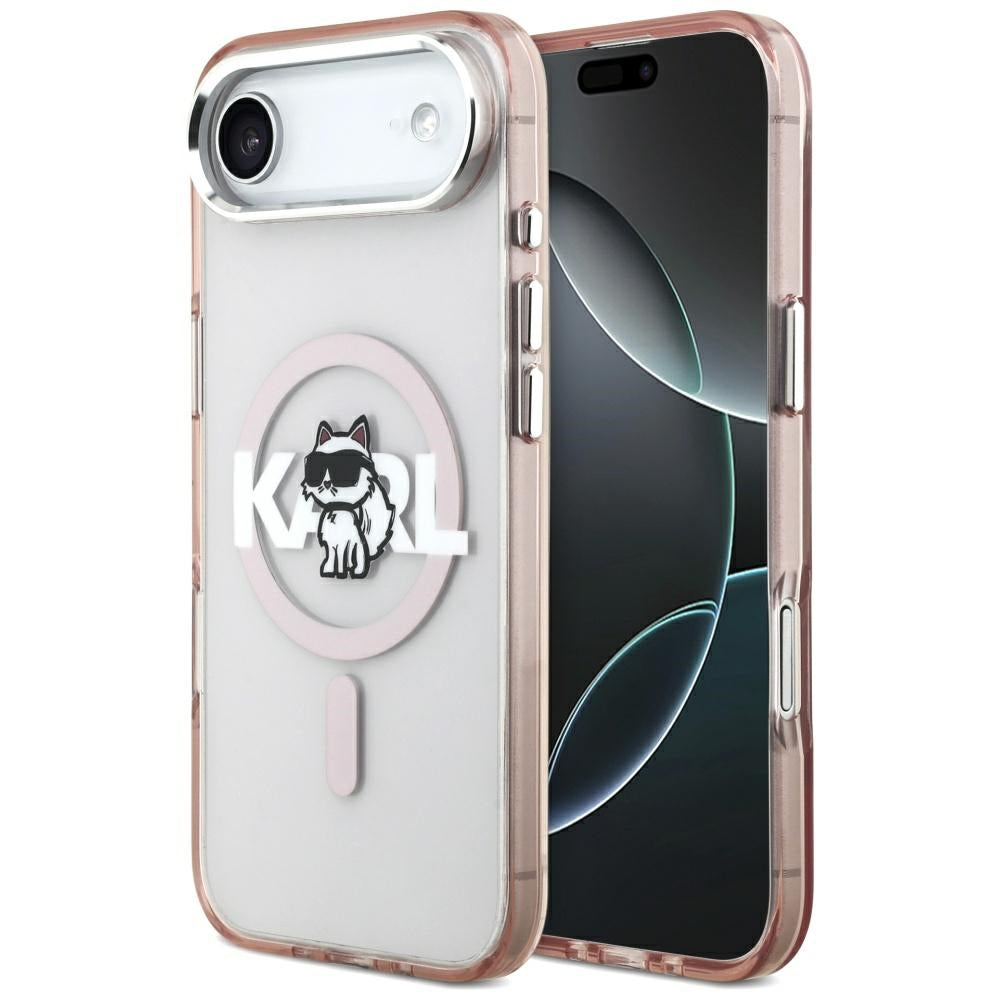 Husa de protectie Karl Lagerfeld IML MagSafe Sketch Logo (KLHMP17MHGCHGKBP) compatibil cu iPhone 17 Air, Roz Choupette