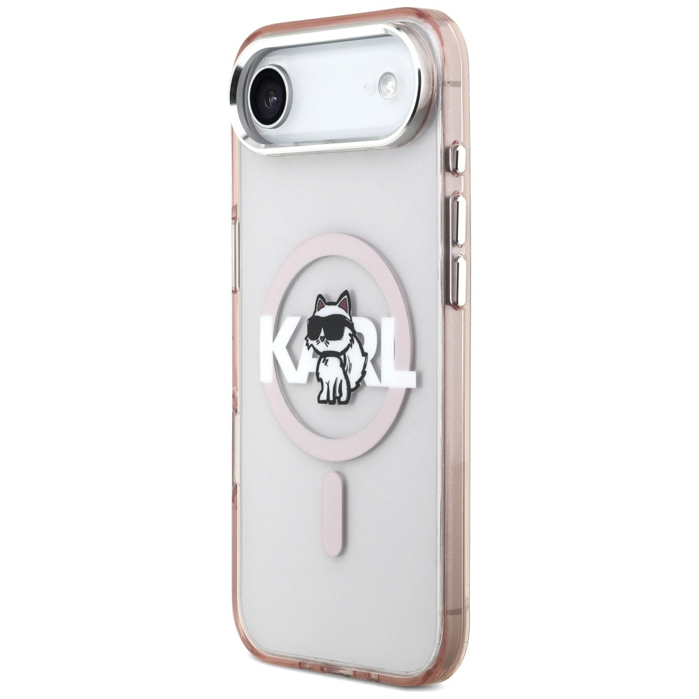 Husa de protectie Karl Lagerfeld IML MagSafe Sketch Logo (KLHMP17MHGCHGKBP) compatibil cu iPhone 17 Air, Roz Choupette