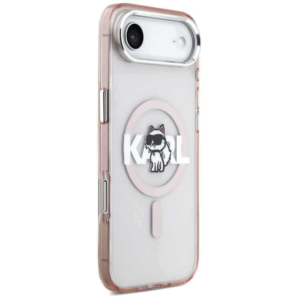 Husa de protectie Karl Lagerfeld IML MagSafe Sketch Logo (KLHMP17MHGCHGKBP) compatibil cu iPhone 17 Air, Roz Choupette