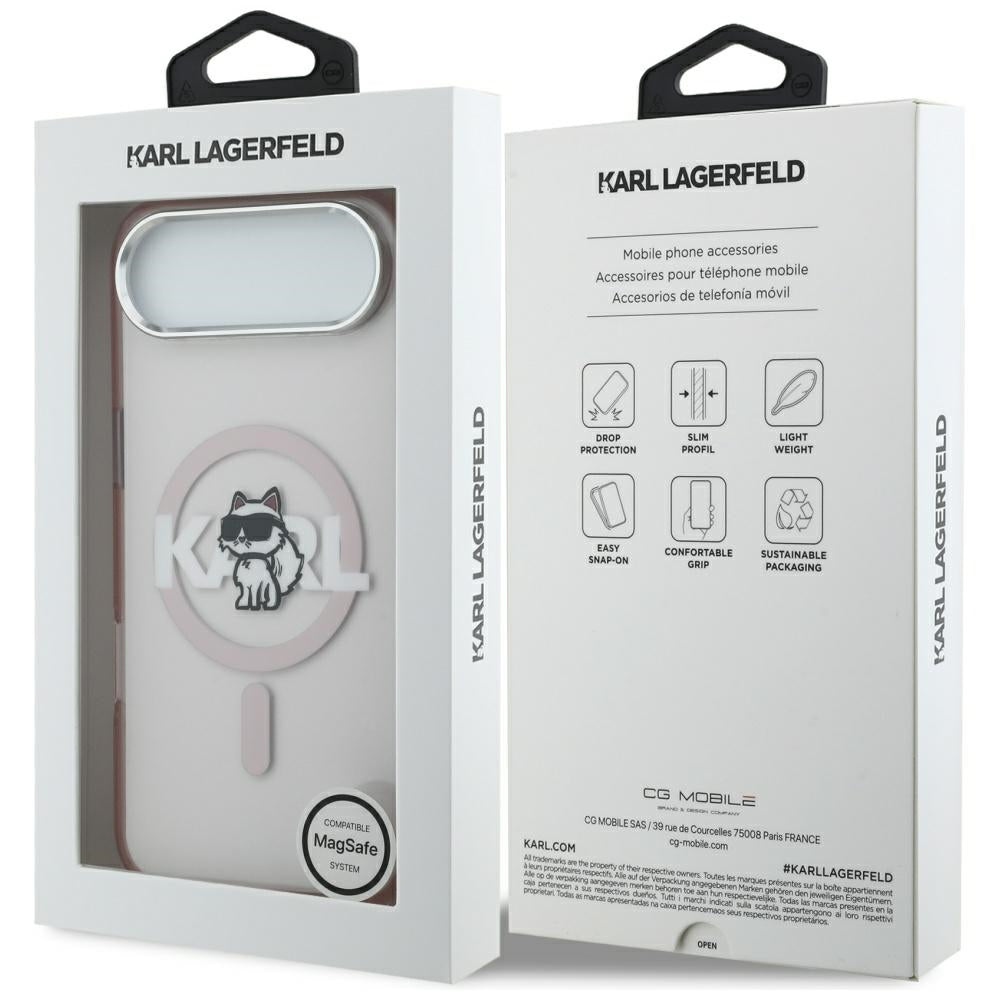 Husa de protectie Karl Lagerfeld IML MagSafe Sketch Logo (KLHMP17MHGCHGKBP) compatibil cu iPhone 17 Air, Roz Choupette