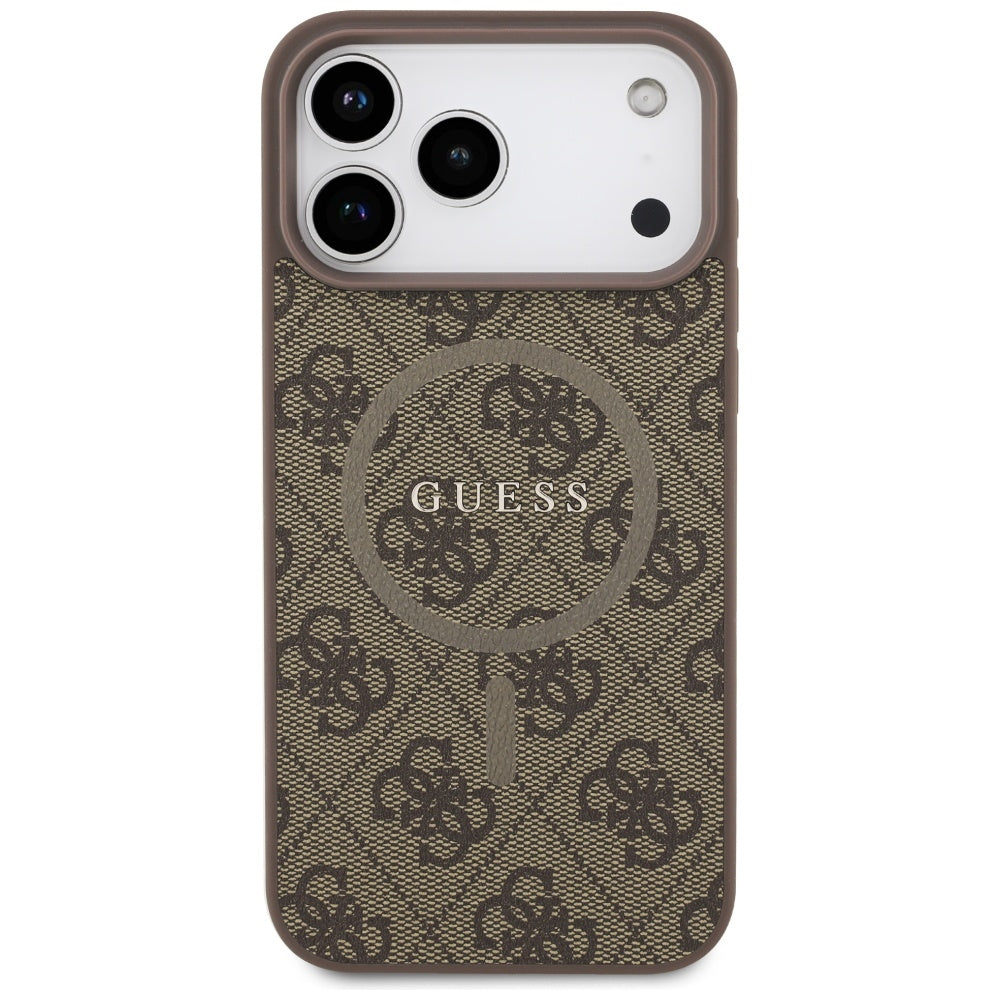Husa de protectie Guess 4G Ring Classic Logo MagSafe (GUHMP17LG4GFRW) compatibil cu iPhone 17 Pro, Maro