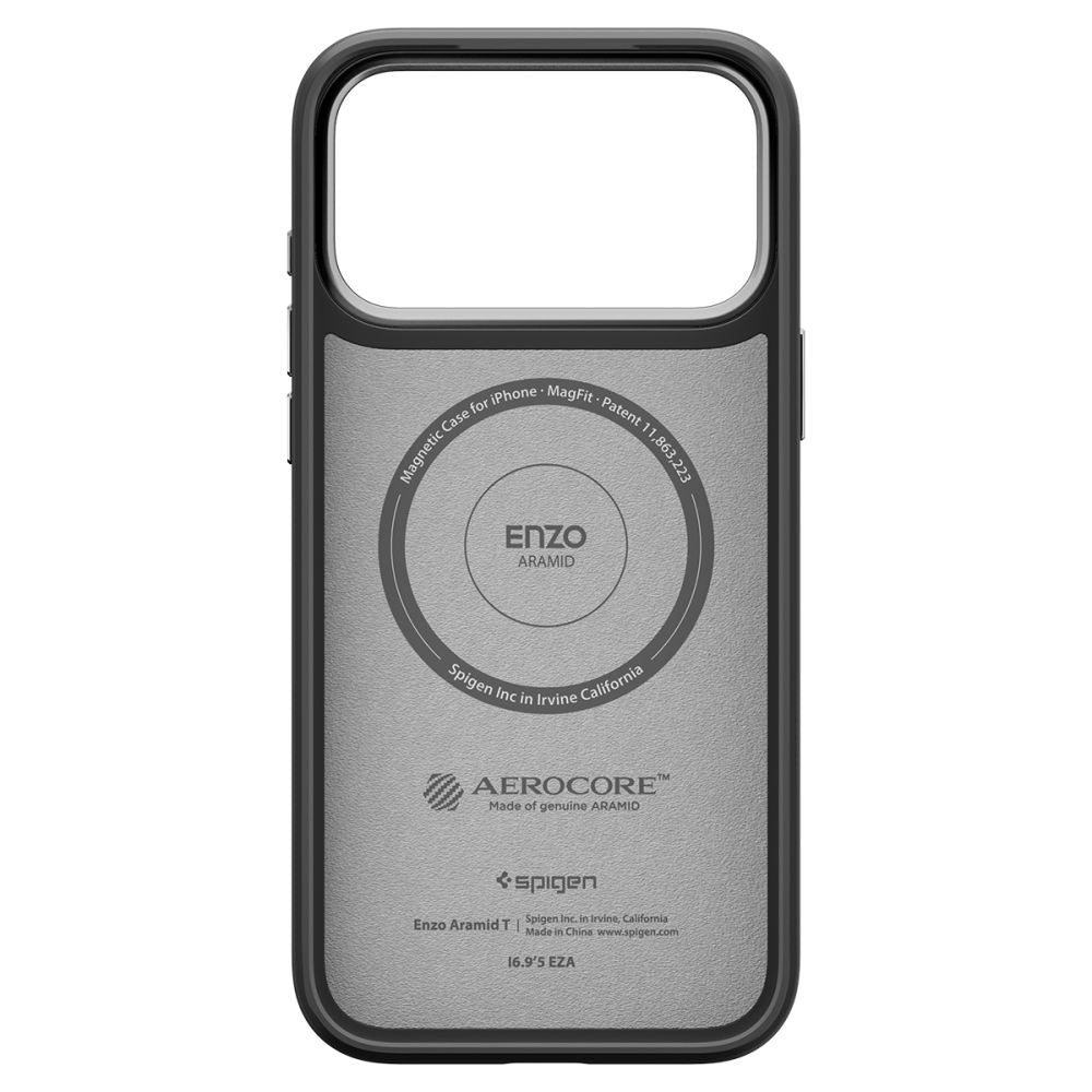 Husa de protectie Spigen Enzo Aramid compatibil cu iPhone 17 Pro Max, Negru