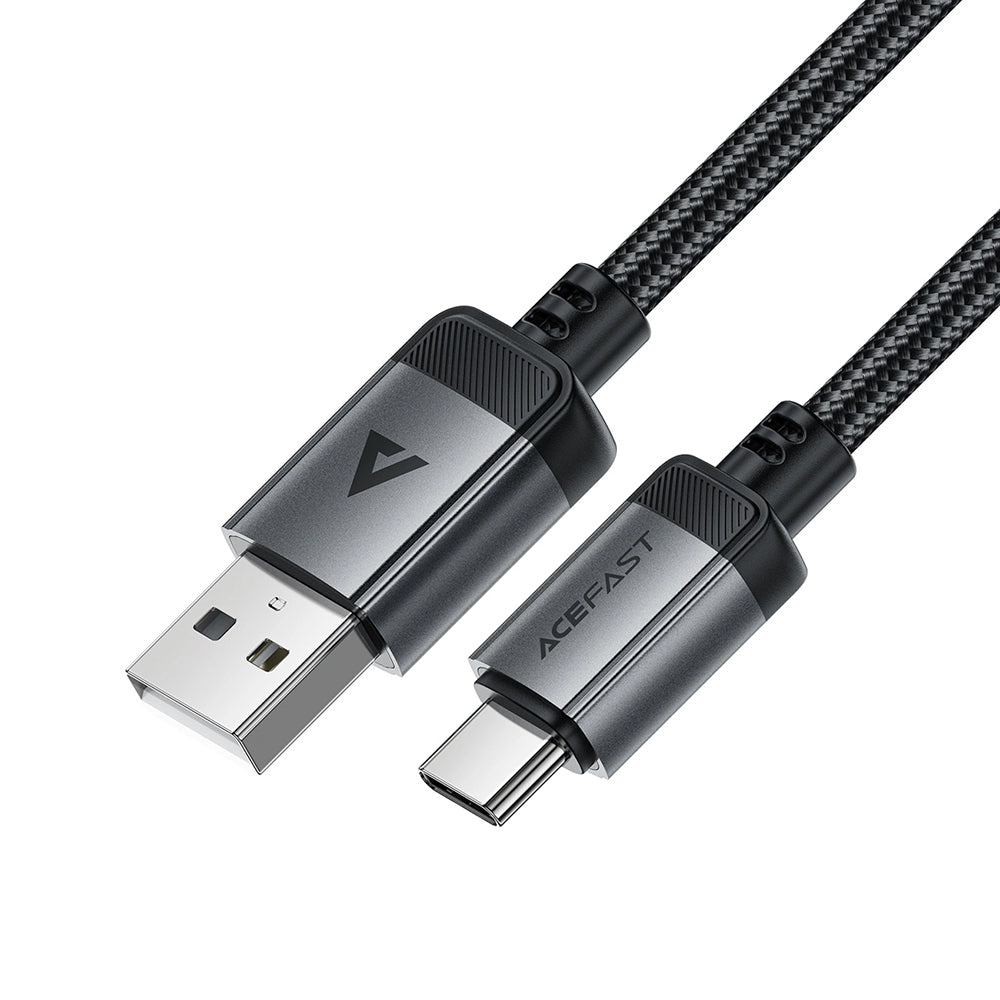 Cablu Acefast (C20-04), USB to Type-C, 3A, Fast Charging, Bend-Resistant, Nylon Braid, 1.2m, Negru