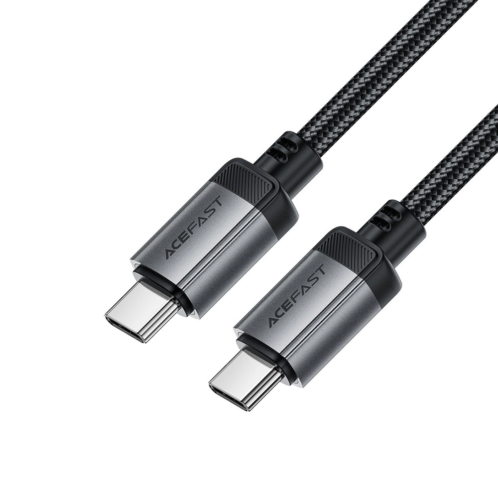 Cablu Acefast (C20-03), USB-C to Type-C, 60W, 3A, Fast Charging, Bend-Resistant, Nylon Braid, 1.2m, Negru