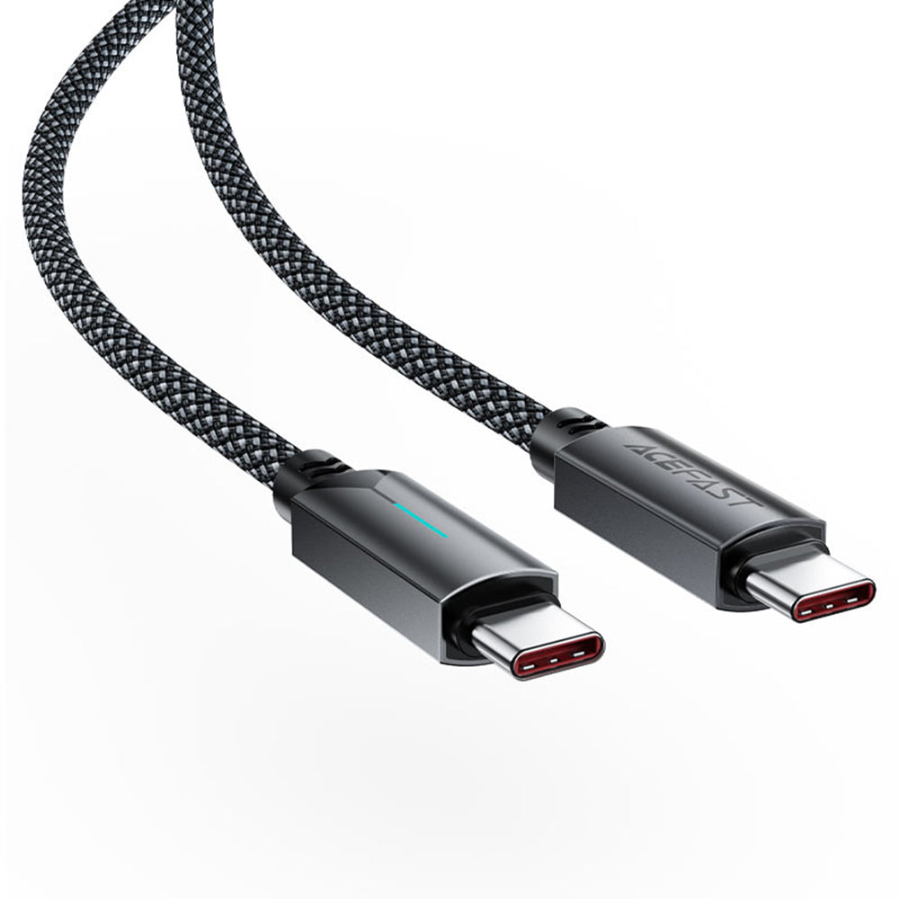 Cablu Acefast (C19-03), Type-C to Type-C, Fast Charging, 60W, 3A, Bend-Resistant, Nylon Braid, 1.2m, Negru
