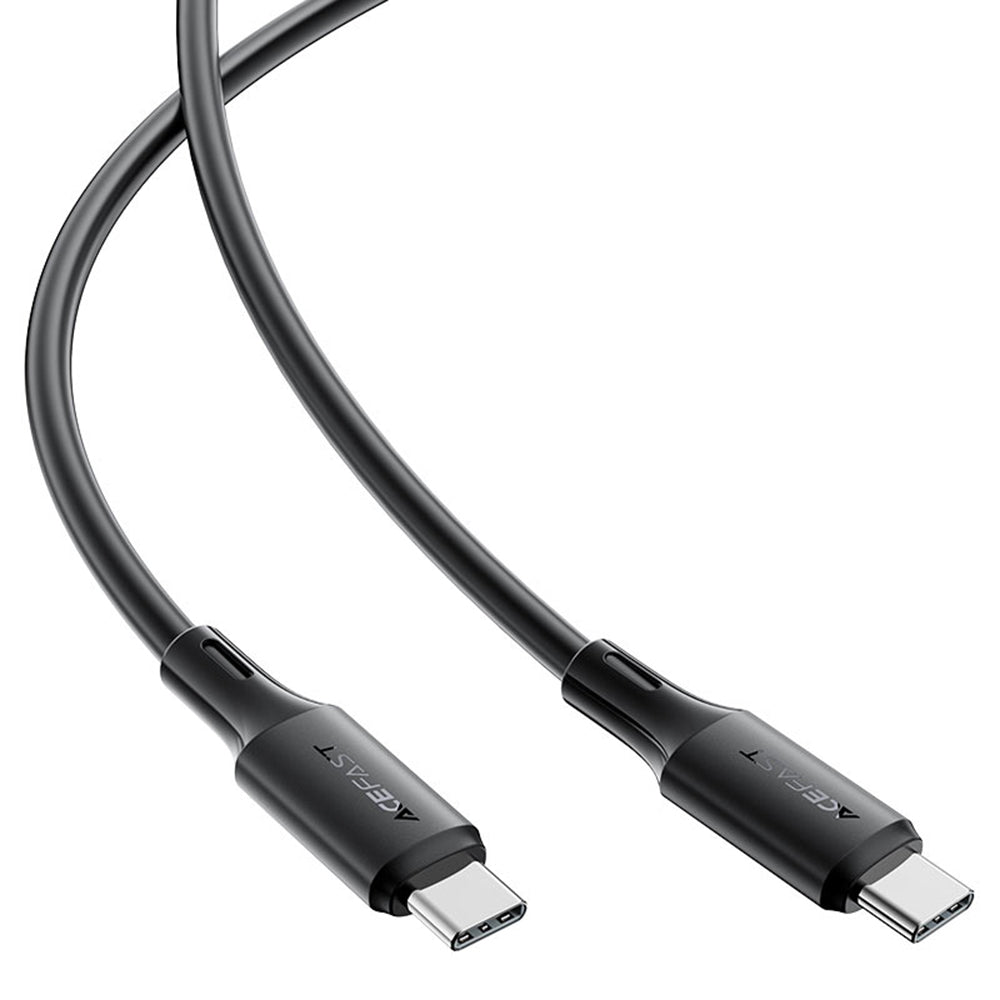 Cablu Acefast (C17-03), Type-C to Type-C, Fast Charging, 60W, 3A, Bend-Resistant, Soft Silicone, 1.2m, Negru