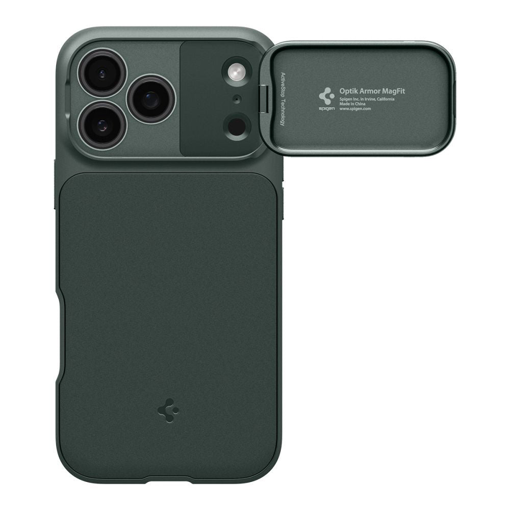 Husa de protectie Spigen Optik Armor compatibil cu iPhone 18 Pro Max / iPhone 17 Pro Max, Verde