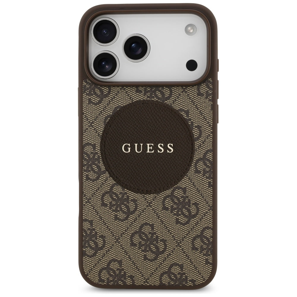Husa de protectie Guess 4G Circle Classic Logo MagSafe (GUHMP17XP4PGRSGW) compatibil cu iPhone 17 Pro Max, Maro