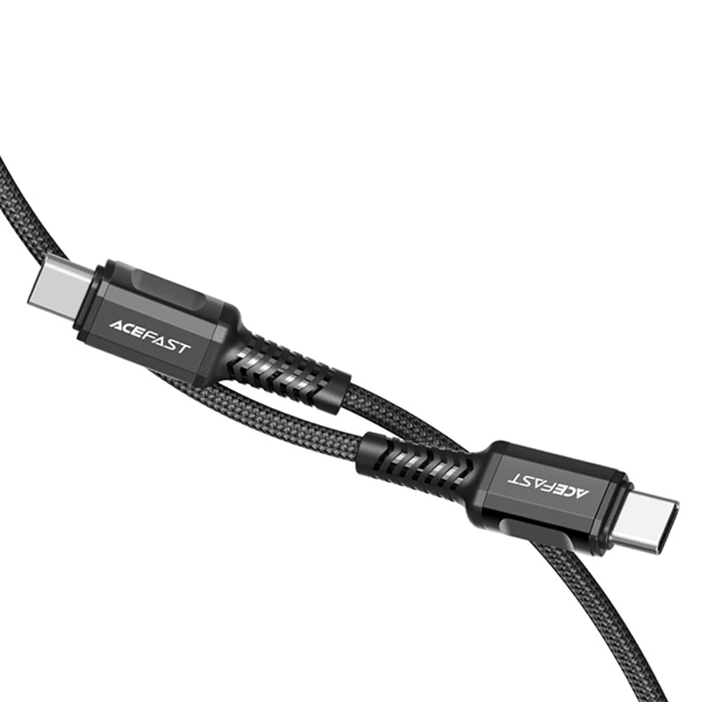 Cablu Acefast (C1-03), Type-C to Type-C, 60W, 20V/3A, Fast Charging, Nylon Braid, 1.2m, Negru