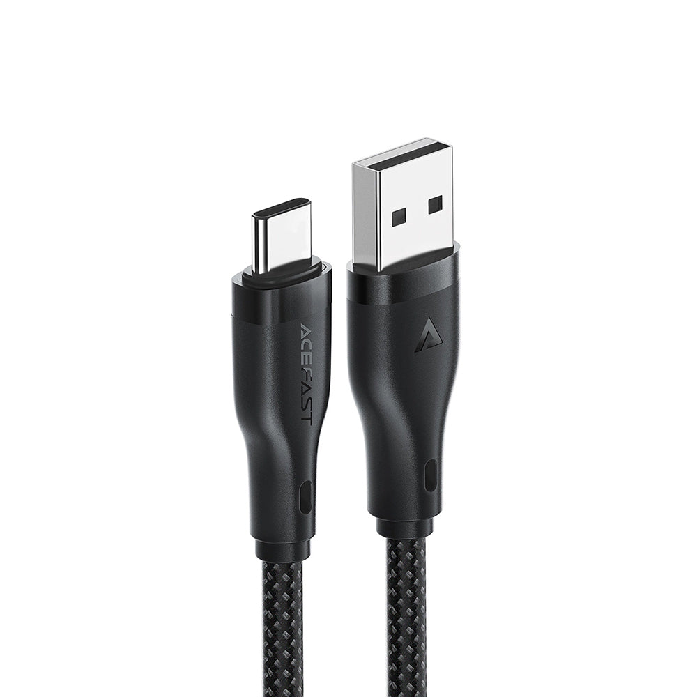 Cablu Acefast (C8-04), Fast Charging, USB to Type-C, 3A, Nylon Braided, 25.000 Bends, 1.2m, Negru