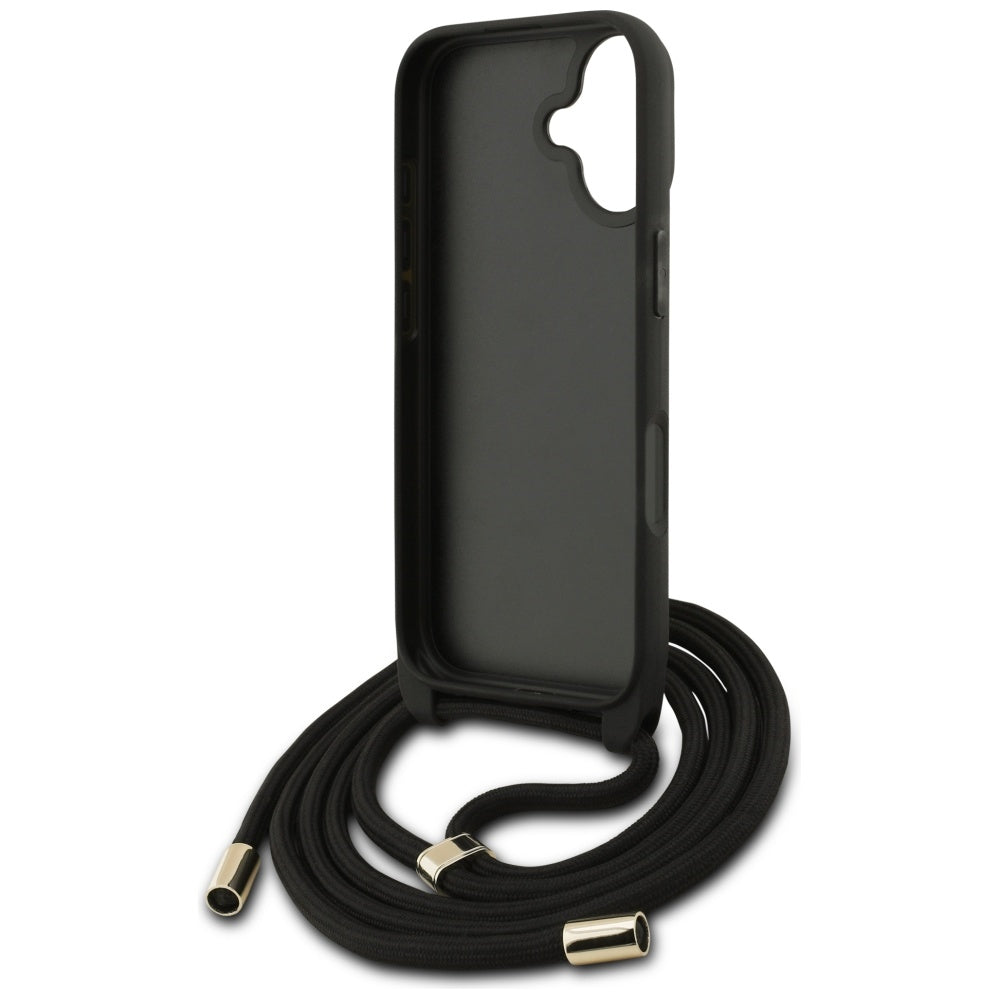 Husa de protectie Guess Hardcase 4G CBDY Big Logo with Cord Strap (GUHCP17SP4GMGCRK) compatibil cu iPhone 17, Negru