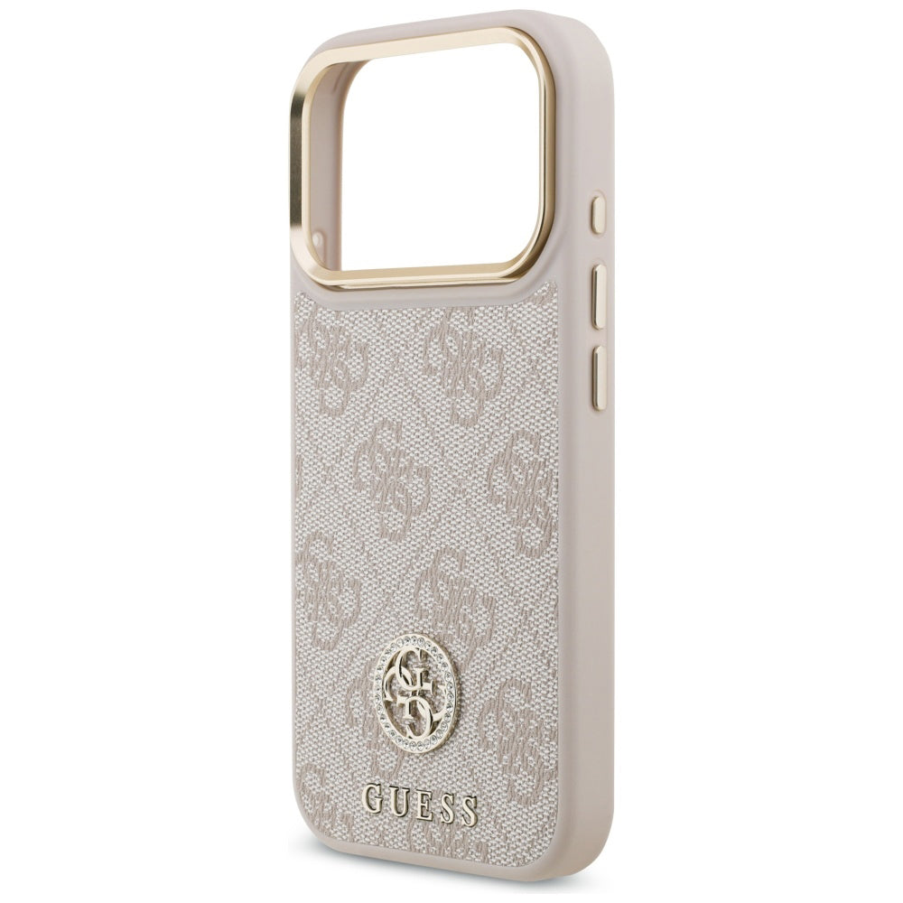 Husa de protectie Guess Hardcase 4G Strass Logo & Big Strap (GUHMP17LP4G4DCSP) compatibil cu iPhone 17 Pro, Roz