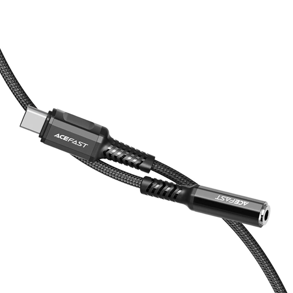 Cablu Acefast (C1-07), Type-C la Jack 3.5mm, 0.18m, Negru