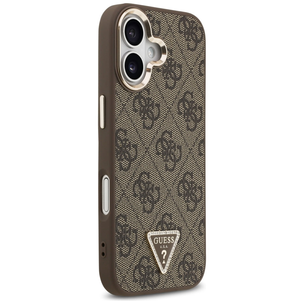Husa de protectie Guess Hardcase 4G Triangle Logo MagSafe (GUHMP17SP4GTDGMW) compatibil cu iPhone 17, Maro