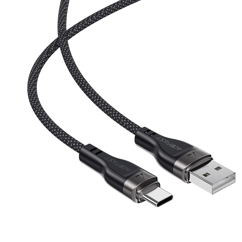 Cablu Acefast (C11-04), Magnetic Winding, Fast Charging, USB to Type-C, 3A, Adjustable Lenght, 1.2m, Negru