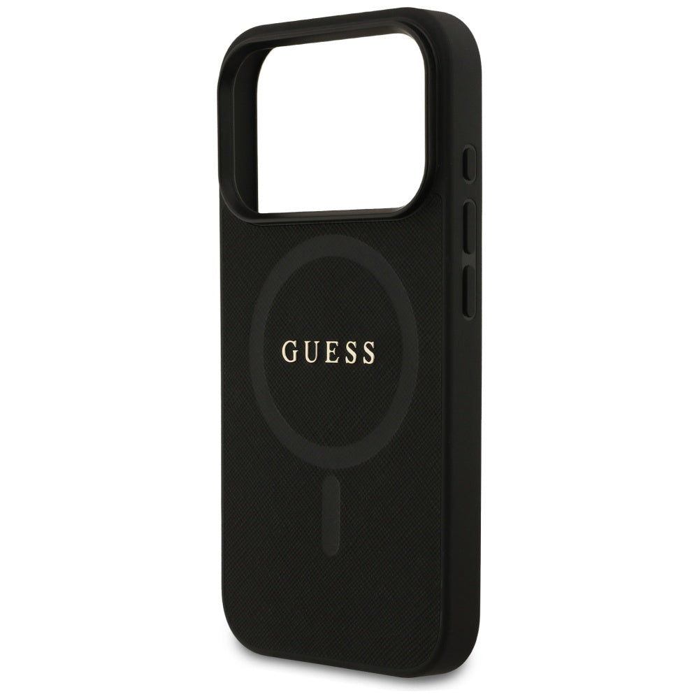 Husa de protectie Guess Saffiano Classic Logo MagSafe (GUHMP17XPSAHMCK) compatibil cu iPhone 17 Pro Max, Negru