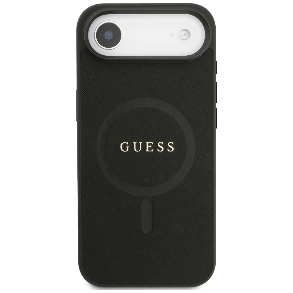 Husa de protectie Guess Saffiano Classic Logo MagSafe (GUHMP17MPSAHMCK) compatibil cu iPhone 17 Air, Negru