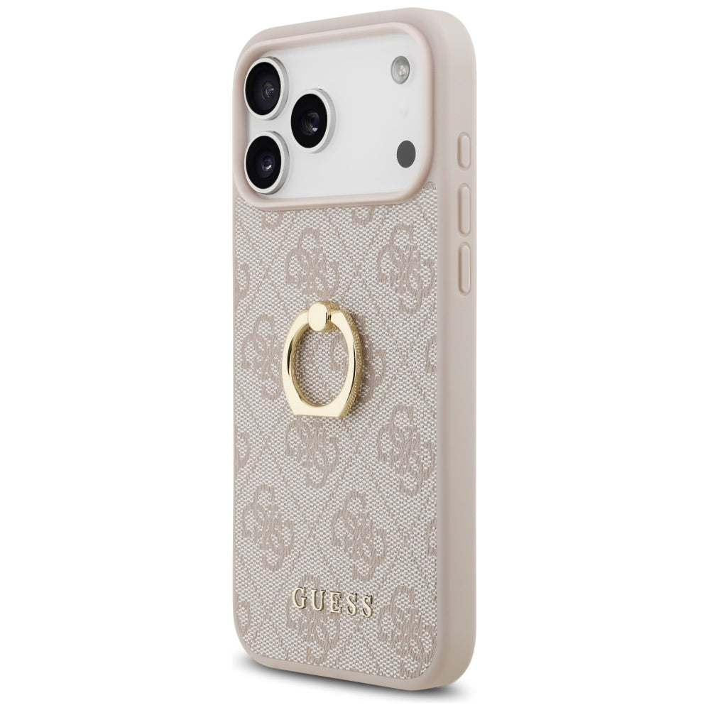 Husa de protectie Guess Hardcase 4G Ring Stand (GUHCP17X4GMRPI) compatibil cu iPhone 17 Pro Max, Roz