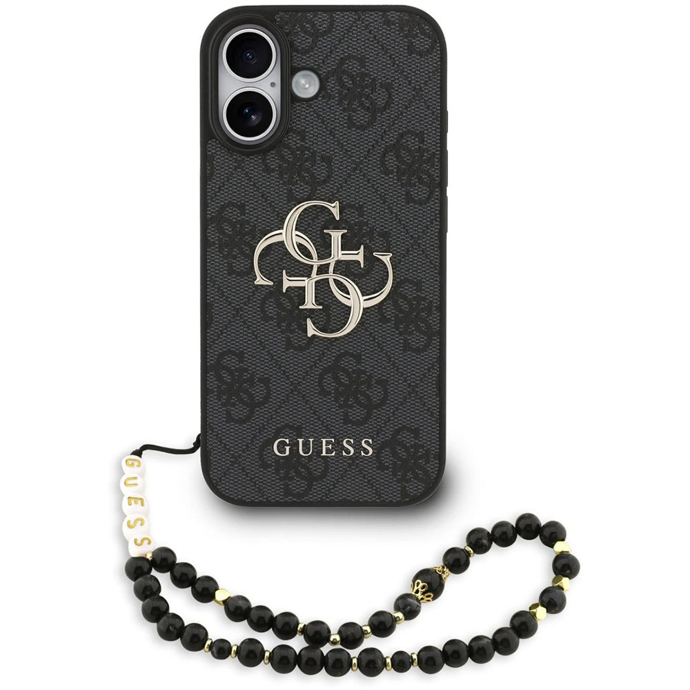 Husa de protectie Guess Hardcase 4G Classic Logo with Strap (GUHCP17SP4GMGSK) compatibil cu iPhone 17, Negru