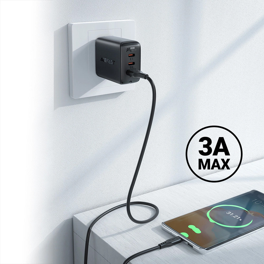 Cablu Acefast (C3-03), USB to Type-C, 60W, 3A, Fast Charging, 1.2m, Alb