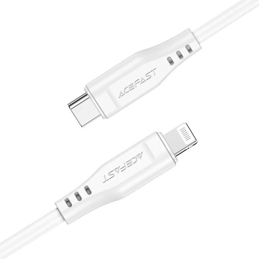 Cablu Acefast (C3-01), Type-C to Lightning, 30W, 3A, Fast Charging, 1.2m, Alb