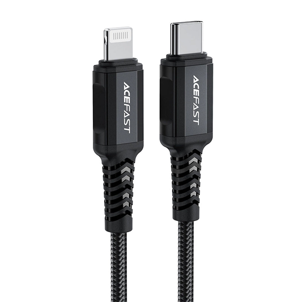 Cablu Acefast (C4-01), Fast Charging, Type-C to Lightning, 30W, 3A, Aluminum Alloy, 1.8m, Negru