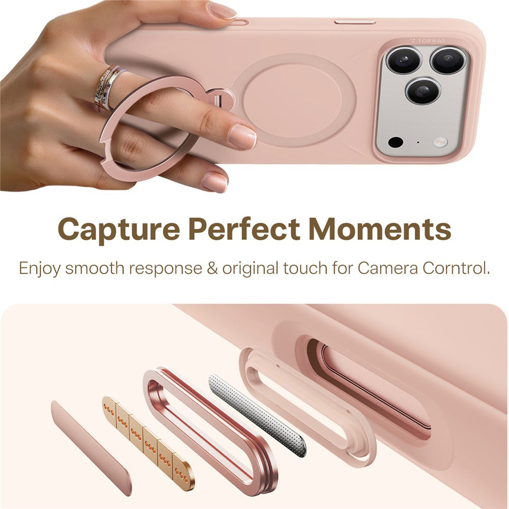 Husa de protectie Torras QPRO Silicone Series compatibil cu iPhone 17 Pro, Roz