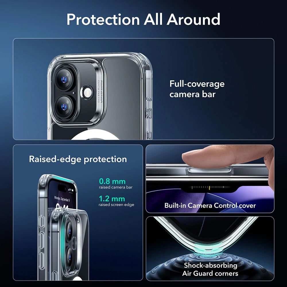 Folie de protectie ESR Classic Hybrid HaloLock compatibil cu iPhone 17, Transparent