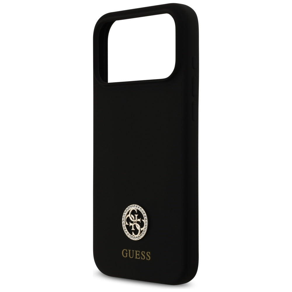 Husa de protectie Guess Silicone Logo Strass 4G MagSafe (GUHMP17XM4DGPK) compatibil cu iPhone 17 Pro Max, Negru