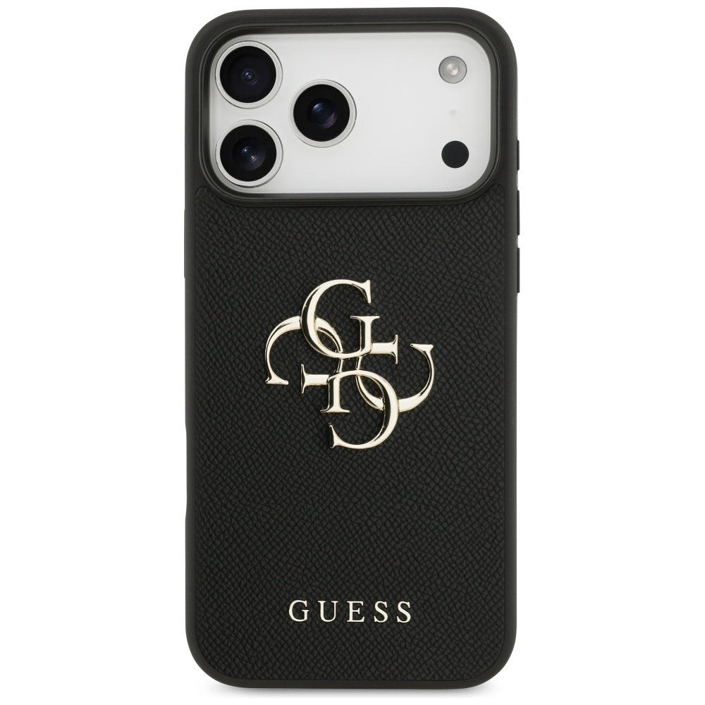 Husa de protectie Guess Hardcase 4G Grained Big and Classic Logo (GUHCP17XPGT4MBK) compatibil cu iPhone 17 Pro Max, Negru